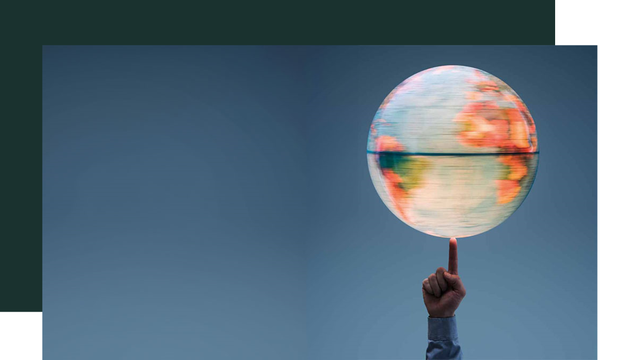 version 2024 A globe at the end of a finger