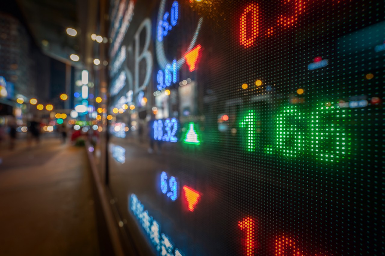 Digital wall displaying numbers