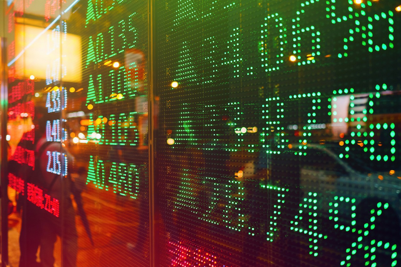 Digital wall displaying numbers 