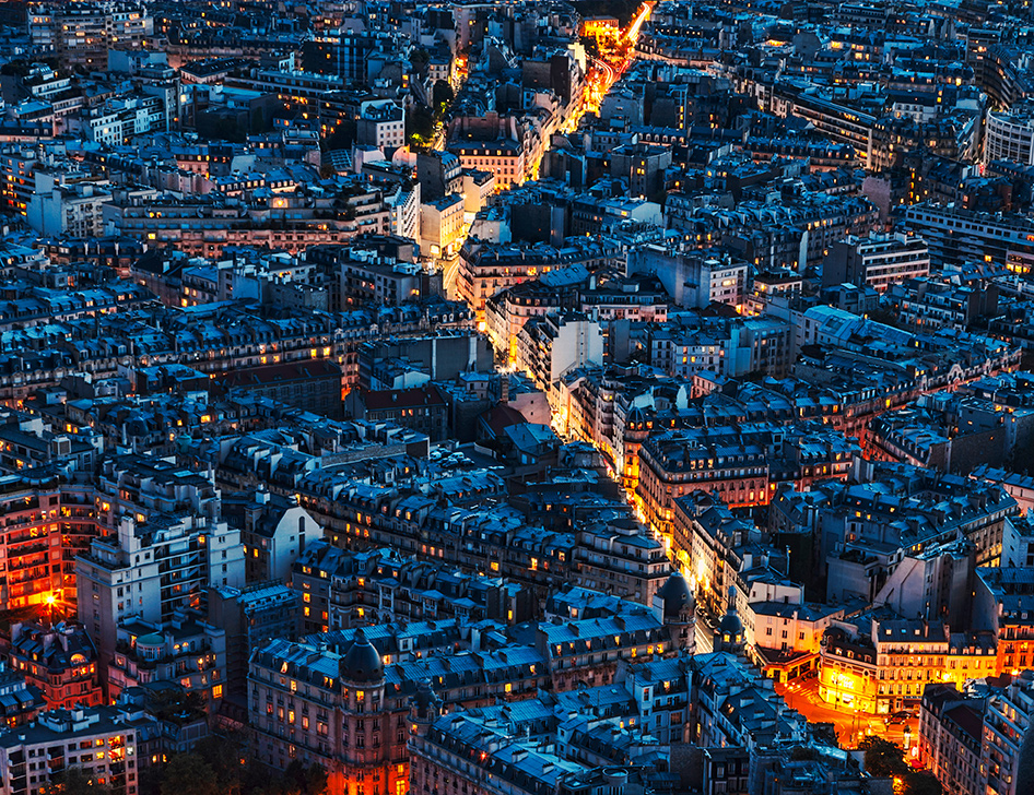 Paris city by night